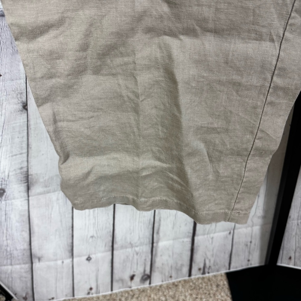 London Jean Tan Wide Leg Linen Pants Size Large - Picture 7 of 7